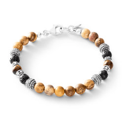 Rui Men's Sterling Silver and Gemstone Bracelet