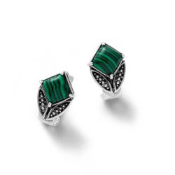 Sachamama Sterling Silver and Malachite Serpent Earrings