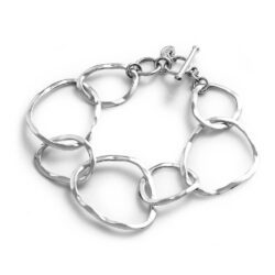 Salsa Hammered Sterling Silver Link Bracelet Andes Luxe Salsa Hammered Sterling Silver Link Bracelet