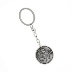 San Judas Tadeo Sterling Silver Keychain