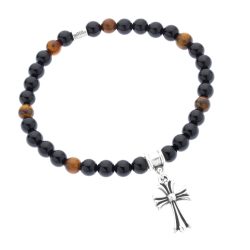 San Martin Men’s Sterling Silver and Tiger’s Eye Bracelet Andes Luxe San Martin Men's Sterling Silver and Tiger's Eye Bracelet