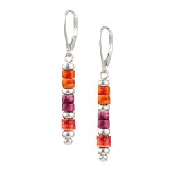 Sanación Om Sterling Silver and Spondylus Beaded Earrings Andes Luxe