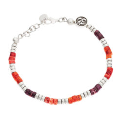 Sanación Om Sterling Silver and Spondylus Bracelet Andes Luxe Sanación Om Sterling Silver and Spondylus Bracelet