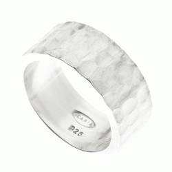 Santorini Men’s Hammered Sterling Silver Ring Andes Luxe Santorini Men's Hammered Sterling Silver Ring