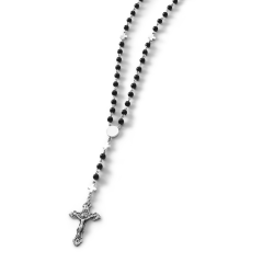 Santos Sterling Silver and Obsidian Rosary Andes Luxe Santos Sterling Silver and Obsidian Rosary