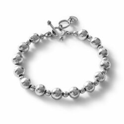 Semillas Hammered Sterling Silver Bead Bracelet Andes Luxe Semillas Hammered Sterling Silver Bead Bracelet