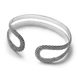 Serpente Oxidized Sterling Silver Snakeskin Bracelet – Medium Andes Luxe Serpente Oxidized Sterling Silver Snakeskin Bracelet – Medium