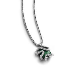 Serpente Sterling Silver and Malachite Necklace