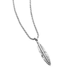 Shipibo Men's Sterling Silver Feather Necklace
