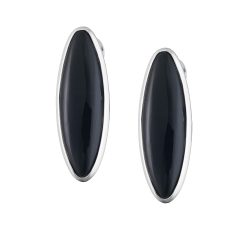 Sicán Sterling Silver and Obsidian Earrings