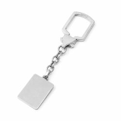 Smooth Plate Sterling Silver Keychain