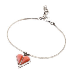 Split Heart Sterling Silver and Stone Bracelet
