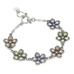 Spring Sterling Silver and Crystal Bracelet