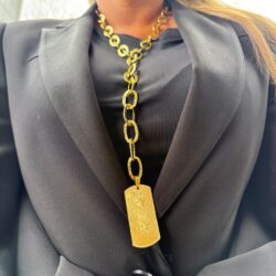 Stellar Engraved Star Bar Necklace