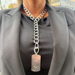 Stellar Engraved Star Bar Necklace