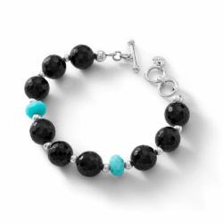 Sumaq Sterling Silver, Obsidian and Amazonite Bracelet