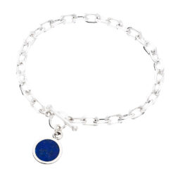 Tendencia Sterling Silver and Lapis Lazuli Bracelet