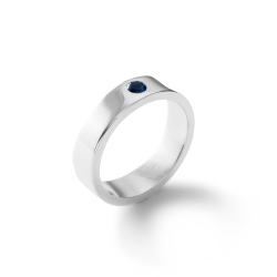 Thierry Men's Sterling Silver and Crystal Ring