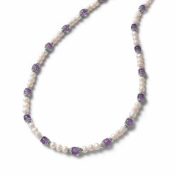 Tokyo Sterling Silver, Pearl and Amethyst Necklace