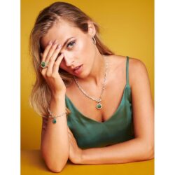Tolosa Sterling Silver and Malachite Bracelet
