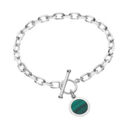 Tolosa Sterling Silver and Malachite Bracelet