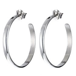 Toscana Sterling Silver and Stone Hoop Earrings