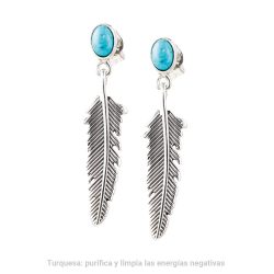 Transformación Feather Sterling Silver and Turquoise Earrings