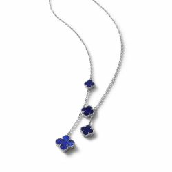 Trébol Sterling Silver and Lapis Lazuli Necklace