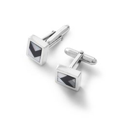 Triton Sterling Silver, Mother-of-Pearl and Obsidian Cufflinks