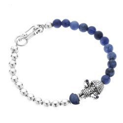 Tumi Men's Sterling Silver and Sodalite Bracelet