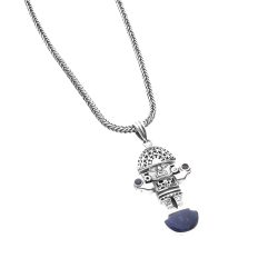 Tumi Men's Sterling Silver and Sodalite Necklace