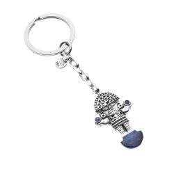Tumi Sterling Silver and Sodalite Keychain