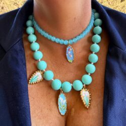 Turquoise Garden Floral Necklace Collection