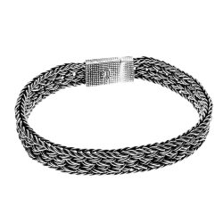 Union Men's Oxidized Sterling Silver Colonial Bracelet