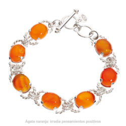 Unión Sterling Silver and Orange Agate Bracelet