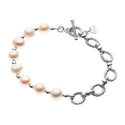 Unique Sterling Silver and Freshwater Pearl Bracelet