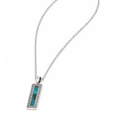 Utah Men's Sterling Silver and Chrysocolla Chan Chan Necklace