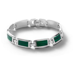Verdemar Men's Sterling Silver and Malachite Bracelet