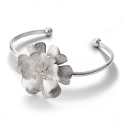 Vittoria Sterling Silver and Crystal Flower Bracelet – Medium