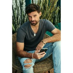 Vittorio Men’s Sterling Silver and Gemstone Bracelet (Medium) Andes Luxe Vittorio Men's Sterling Silver and Gemstone Bracelet (Medium)