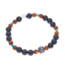 Vittorio Men’s Sterling Silver and Gemstone Bracelet (Medium) Andes Luxe Vittorio Men's Sterling Silver and Gemstone Bracelet (Medium)