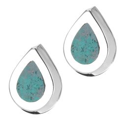 Warmi Green Sterling Silver and Chrysocolla Earrings
