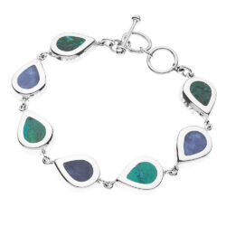 Warmi Sterling Silver, Sodalite and Chrysocolla Bracelet Andes Luxe Warmi Sterling Silver, Sodalite and Chrysocolla Bracelet