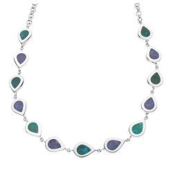 Warmi Sterling Silver, Sodalite and Chrysocolla Necklace