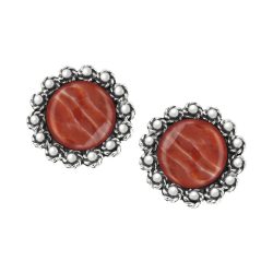 Washington Sterling Silver and Red Spondylus Earrings