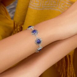 Yaku Sterling Silver and Sodalite Bracelet