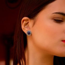 Yaku Sterling Silver and Sodalite Earrings Andes Luxe