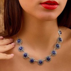 Yaku Sterling Silver and Sodalite Necklace
