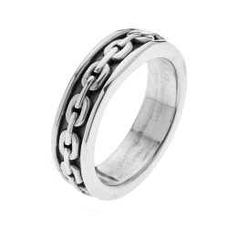 Yasir Men's Sterling Silver Chain Ring